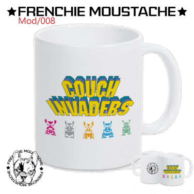 Couch Invaders – Mug en céramique blanche (Mod/007)