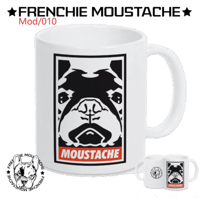 Frenchie Moustache The Giant – Mug en céramique blanche (Mod/010)