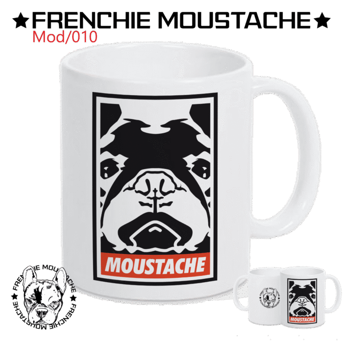 FrenchieMoustache_Mug_Mod_010 Frenchie Moustache The Giant – Mug en céramique blanche (Mod/010)