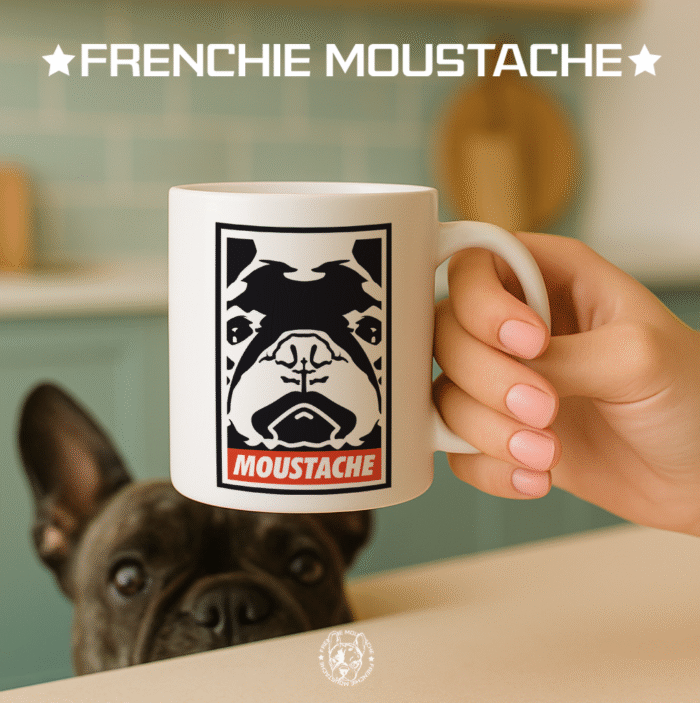 FrenchieMoustache_Mug_Mod_010_Illustration Frenchie Moustache The Giant – Mug en céramique blanche (Mod/010)