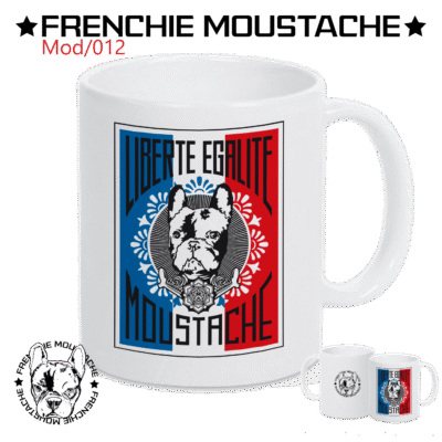 Liberté Égalité Moustache – Mug en céramique blanche (Mod/012)