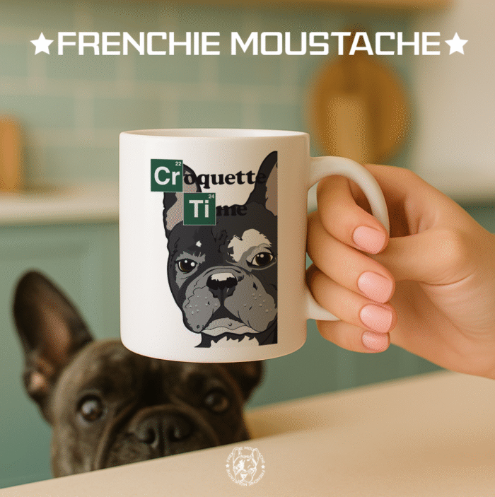 FrenchieMoustache_Mug_Mod_013_Illustration I Am The Bark – Mug en céramique blanche (Mod/013)