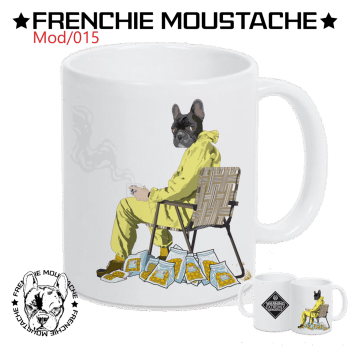 FrenchieMoustache_Mug_Mod_015 Breaking Miam – Mug en céramique blanche (Mod/015)