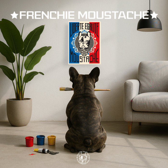 FrenchieMoustache_Tableau_Mod012_Liberté Liberté Égalité Moustache – Impression - (Mod/012)