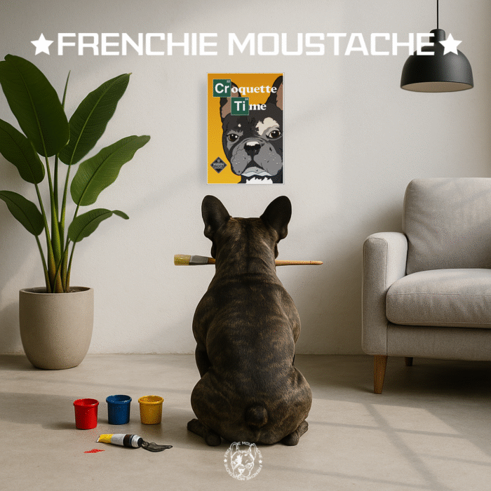 FrenchieMoustache_Tableau_Mod013_Croquette_Time I Am The Bark – Impression - (Mod/013)