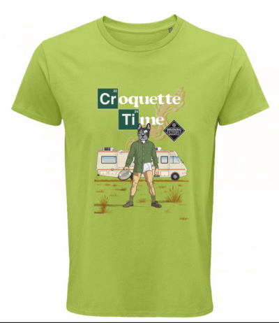 T-shirt Frenchie Moustache 100% coton bio - Mod/014 _ Cook and Roll _ Coupe Homme