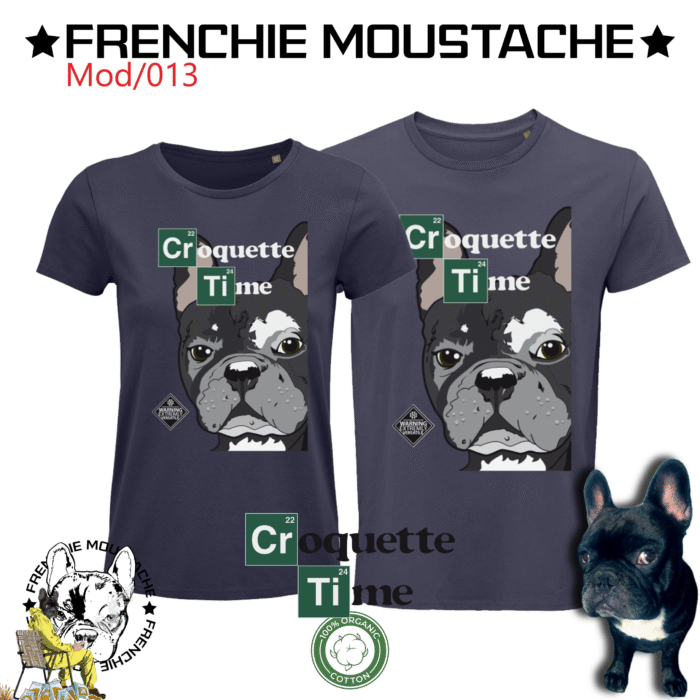 T-shirt Frenchie Moustache 100% coton bio - Mod/013 _ I'm The Bark T-shirt Frenchie Moustache 100% coton bio - Mod/013 _ I'm The Bark