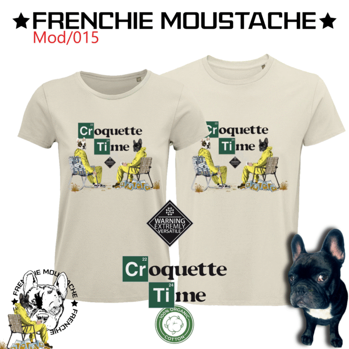 T-shirt Frenchie Moustache 100% coton bio - Mod/015 _ Breaking Miam Moustache _ Coupe Homme T-shirt Frenchie Moustache 100% coton bio - Mod/015 _ Breaking Miam Moustache _ Coupe Homme