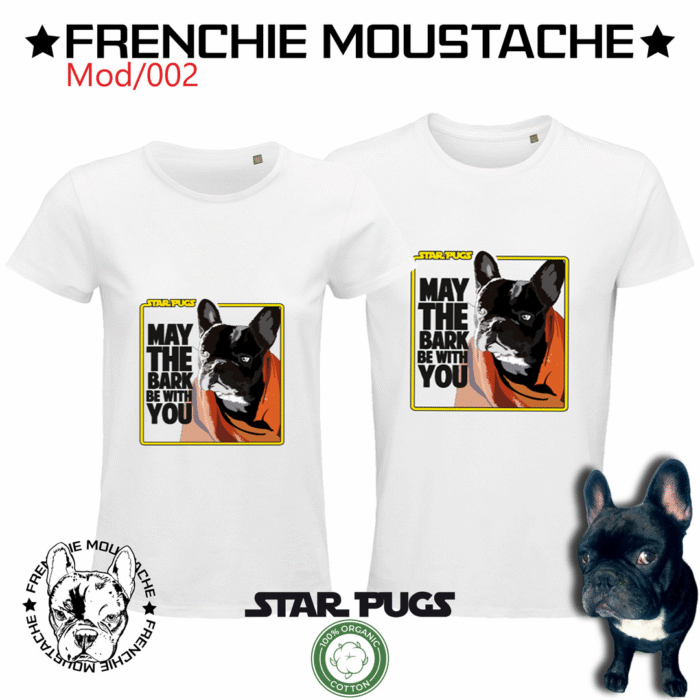 Planche Tee-shirts StarPugs - Mod002 Star Pugs – T-shirt coton bio (Mod/002)