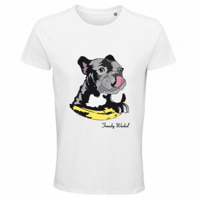 T-shirt Frenchie Moustache 100% coton bio - Mod/001 _ Frenchy Wharol _ Coupe Homme