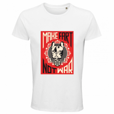 T-shirt Frenchie Moustache 100% coton bio - Mod/011 _ Make Fart _ Coupe Homme