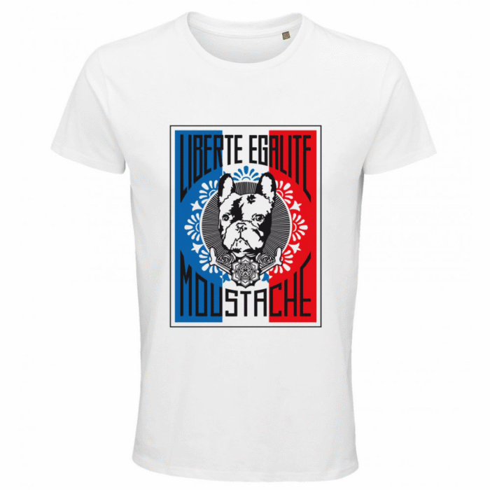front_1 (2) Liberté Égalité Moustache – T-shirt coton bio (Mod/012)