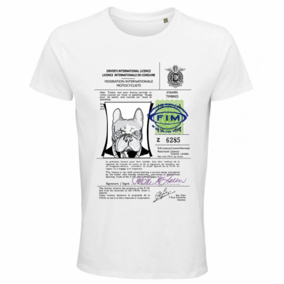 T-shirt Frenchie Moustache 100% coton bio - Mod/006 _ La Licence _ Coupe Homme