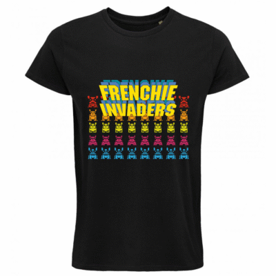 T-shirt Frenchie Moustache 100% coton bio - Mod/008 _ Couch Invaders _ Coupe Homme