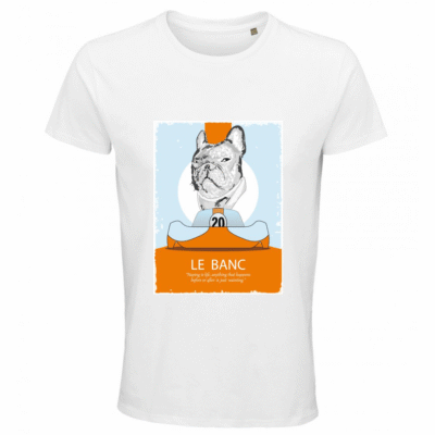 T-shirt Frenchie Moustache 100% coton bio - Mod/005# _ Le Banc _ Coupe Homme