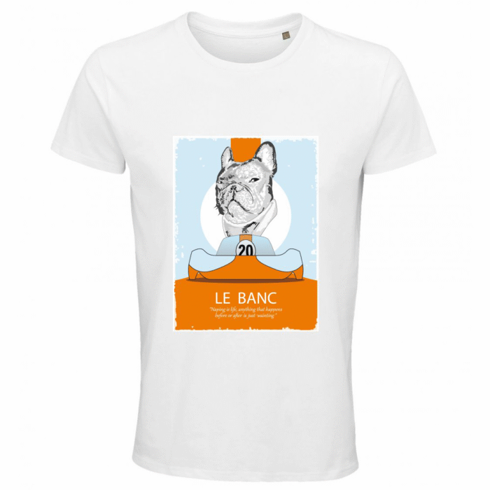 Frenchie Moustache - Le Banc - T-shirt 100% coton bio T-shirt Frenchie Moustache 100% coton bio - Mod/005# _ Le Banc _ Coupe Homme
