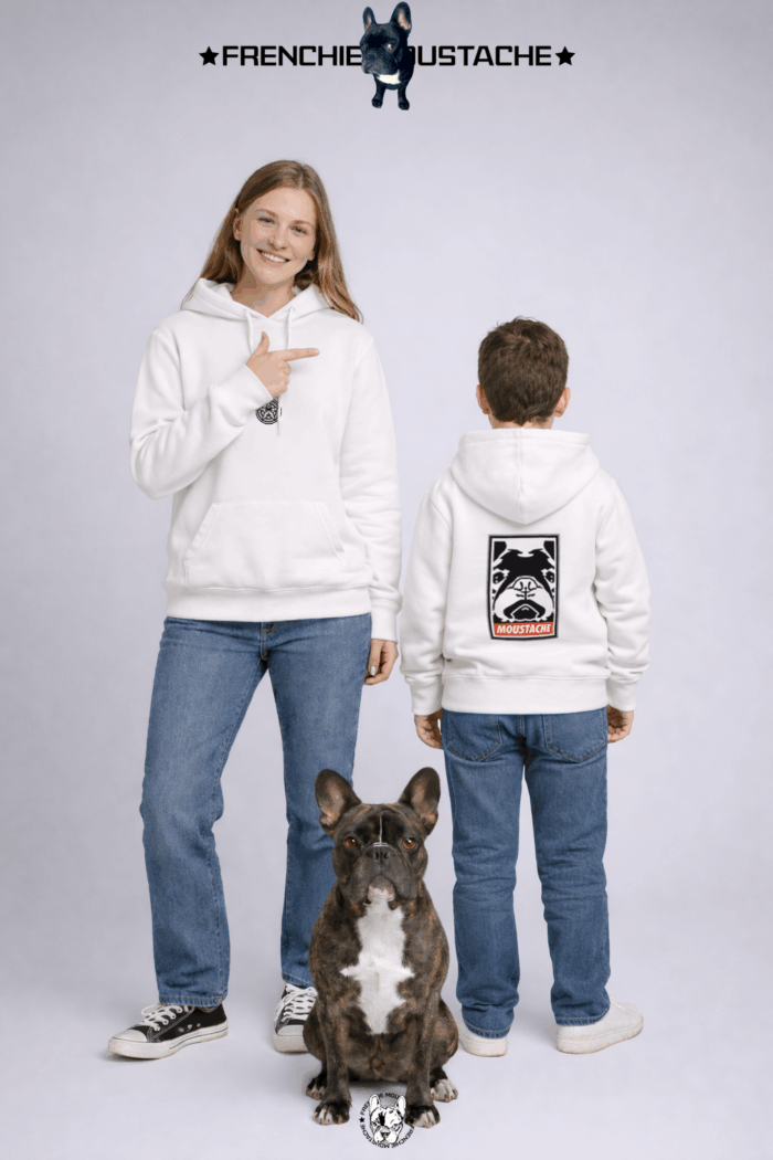 Frenchie Moustache The Giant – Sweat-shirt Enfant coton bio (Mod/010)