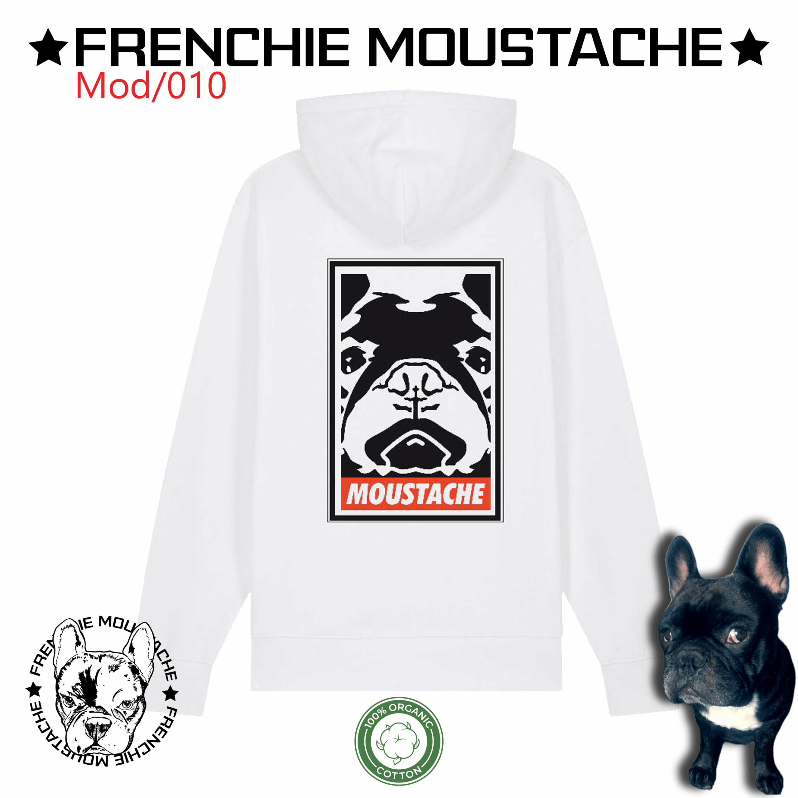 Frenchie Moustache The Giant – Sweat-shirt Enfant coton bio (Mod/010)