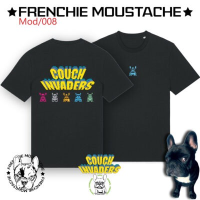 Frenchie Moustache - Frenchie Invaders - T-shirt 100% coton bio- Certfié GOTS