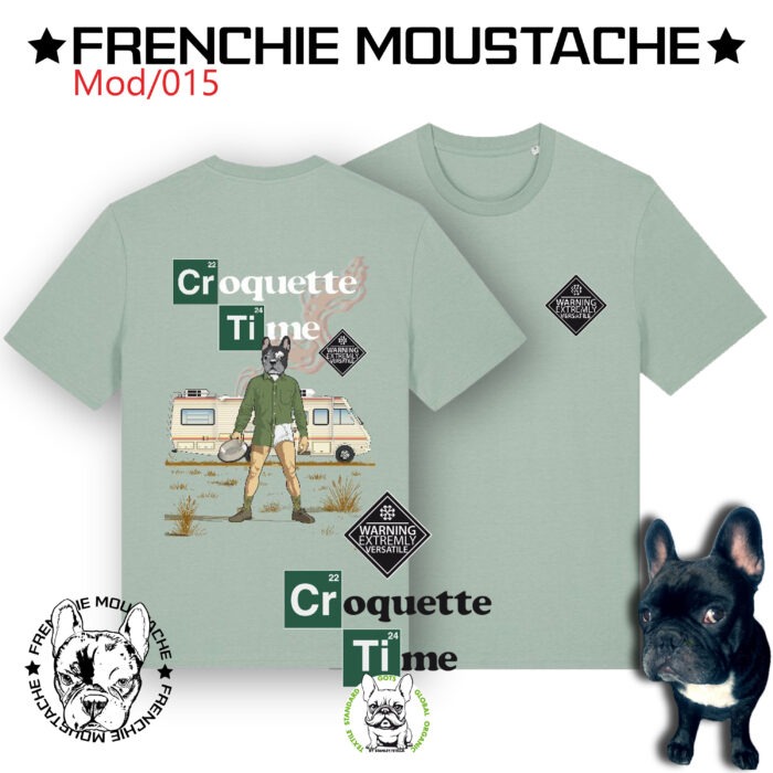 Planche Tee-shirts Croquette Time - Mod014 - 100% coton bio - Certifié GOTS