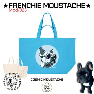 Planche Shopping bag - Cosmic Moustache - Mod025 - Aquablue - Nouvelle collection