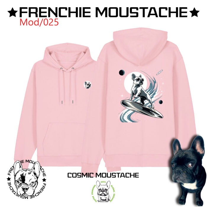 Planche Sweat-shirt - Cosmic Moustache - Mod025 - FCotton Pink - Nouvelle collection